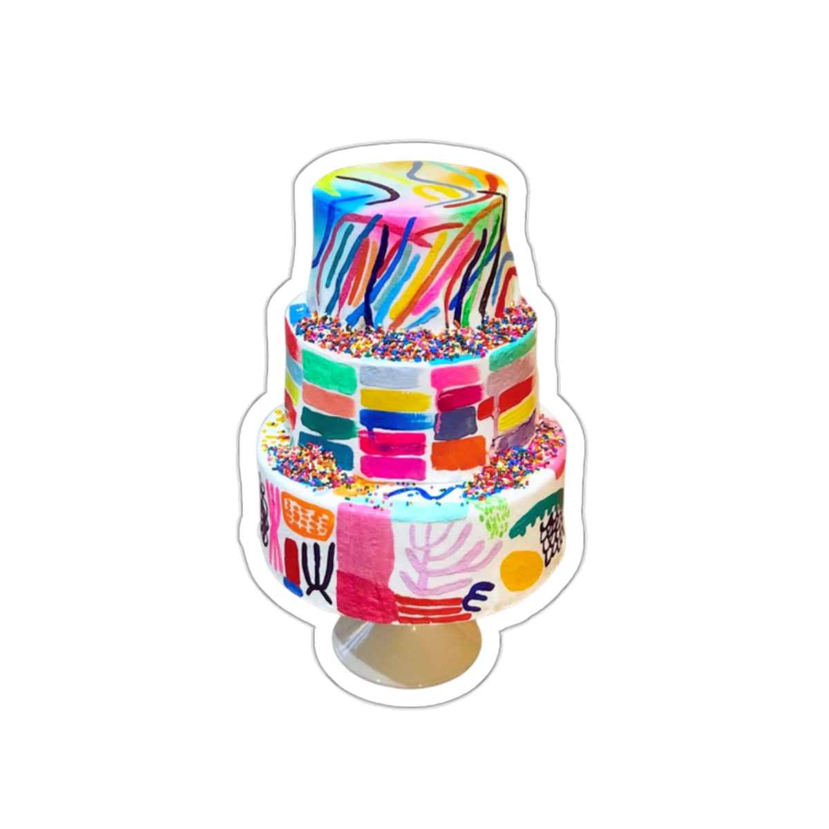 Painted 3 Layer Cake Sticker