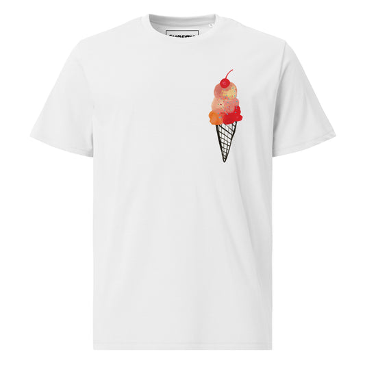 Adult 'Cherry on Top' Ice Cream Organic Cotton T-Shirt