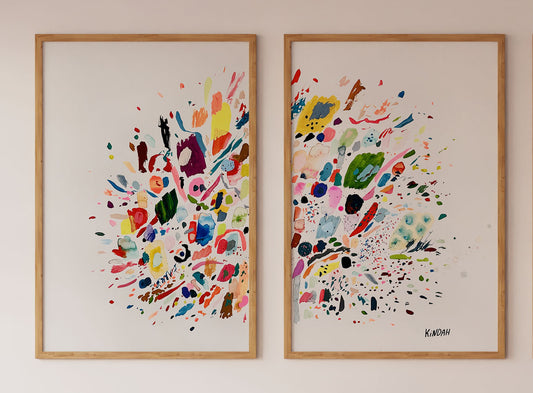 "Celebration Shrapnel 01" Diptych